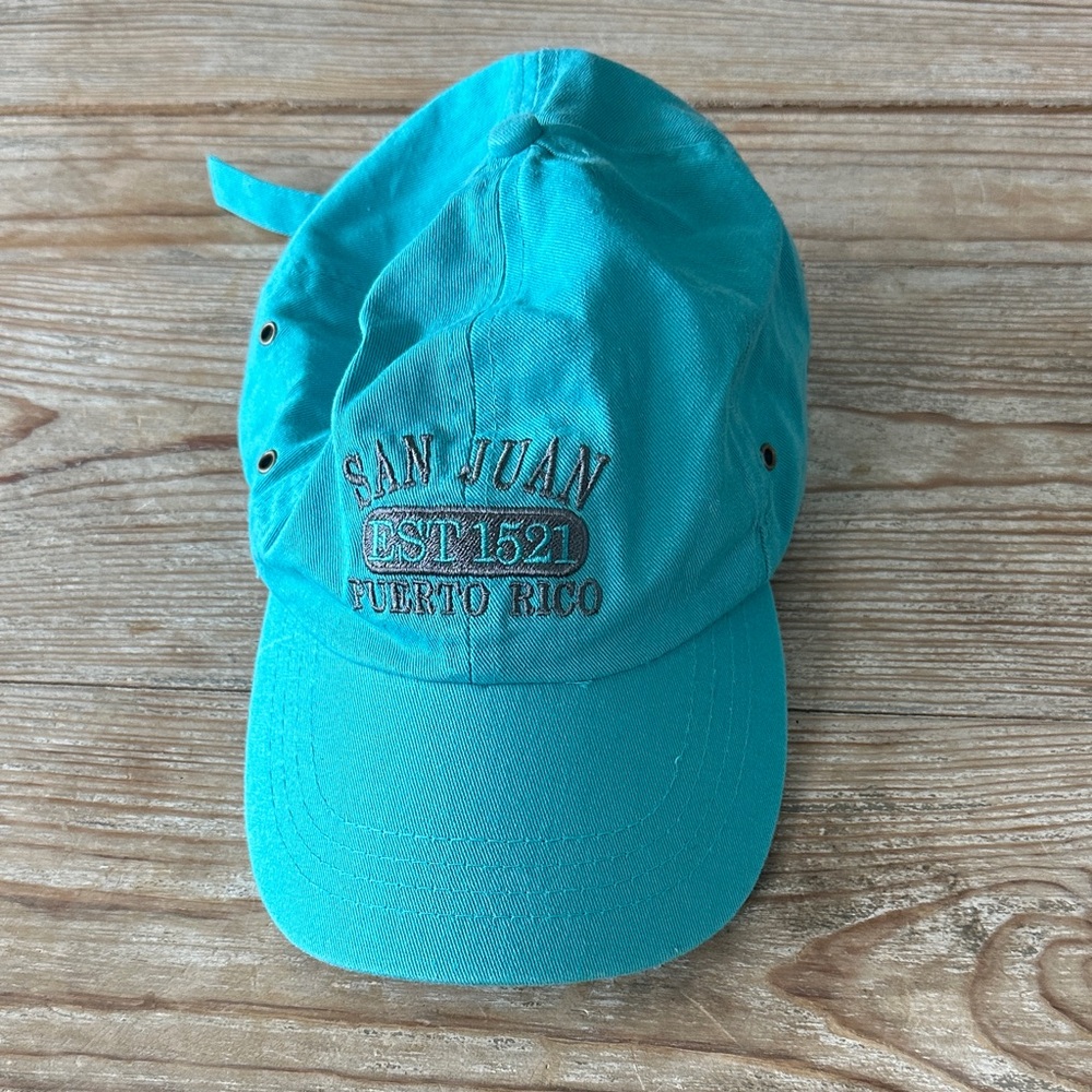 Turquoise 'San Juan Puerto Rico' Embroidered Cap